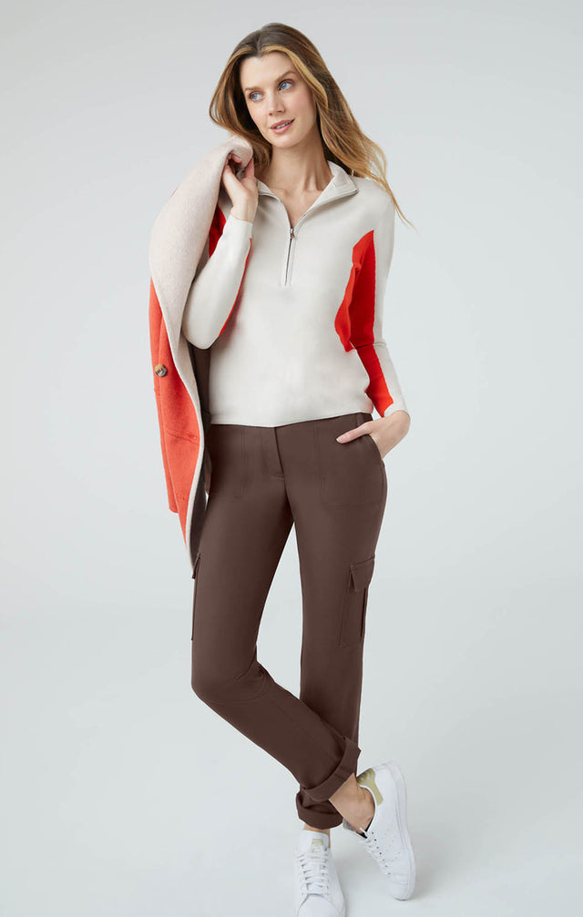 Serendipity - Stretch Cotton Sateen Utility Pants - Lookbook Image