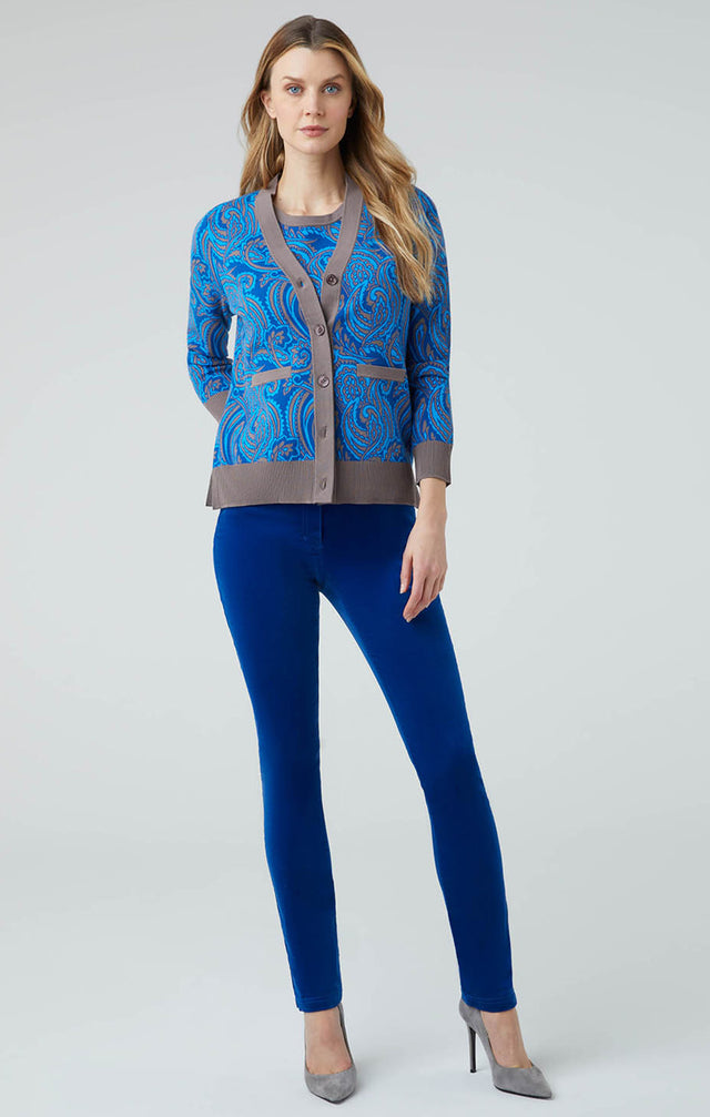 Theodora-Car - Paisley Jacquard Cardigan Sweater - Lookbook  Image