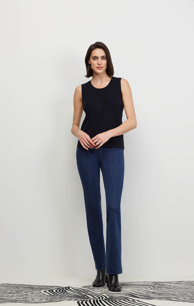 Garniture-Blu - Navy Cashmere Sleeveless Sweater - Ecomm Image