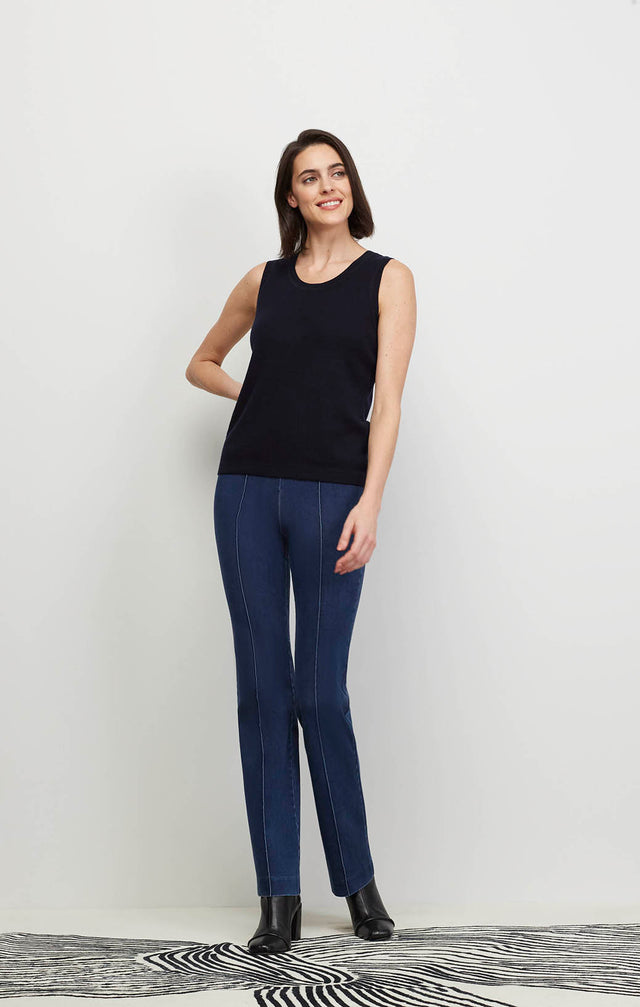 Garniture-Blu - Navy Cashmere Sleeveless Sweater - Ecomm Image