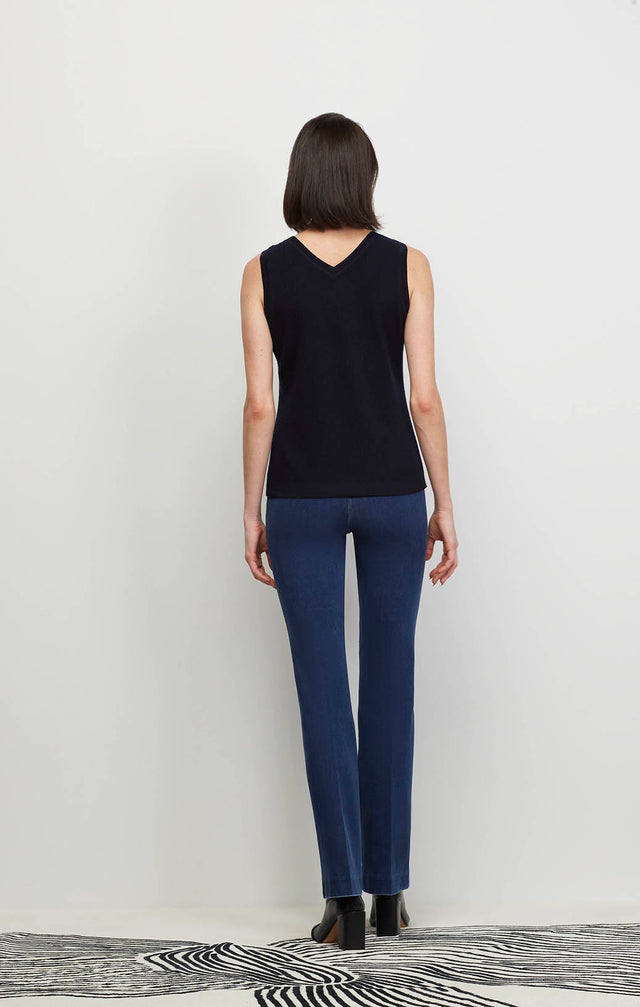 Garniture-Blu - Navy Cashmere Sleeveless Sweater - Ecomm Image