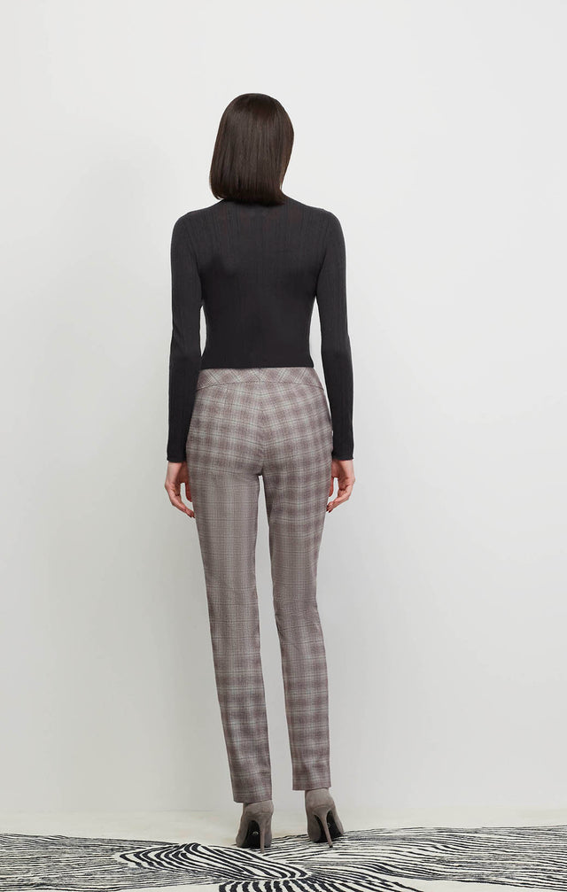 Model Wearing Ashbee - Italian Stretch Flannel Plaid Trousers - Ecomm Image