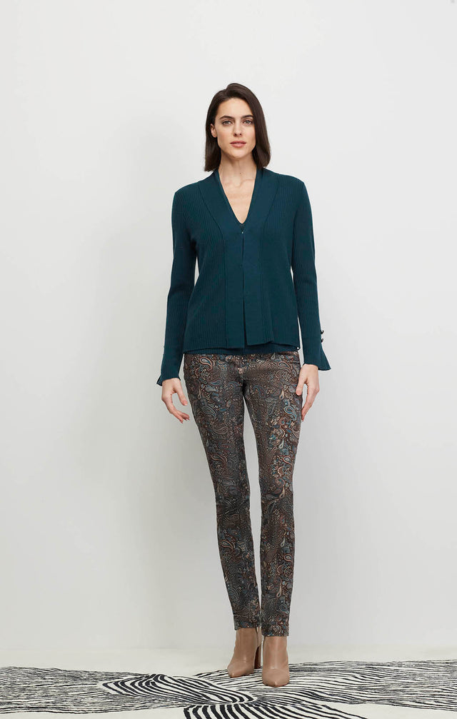 STAR QUARTZ-GRN - RIBBED CASHMERE CARDIGAN - ECOMM IMAGE