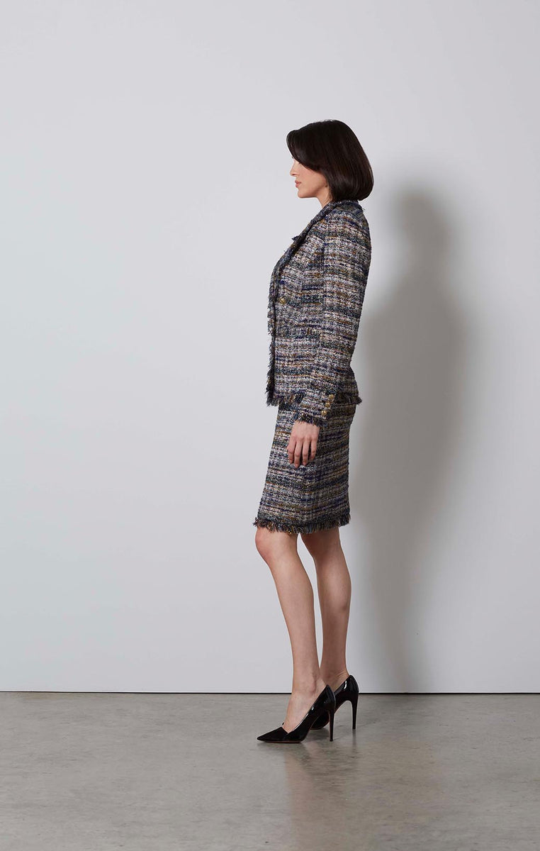 Buy UPTOWN Fringed Italian Tweed Jacket online - Carlisle Collection