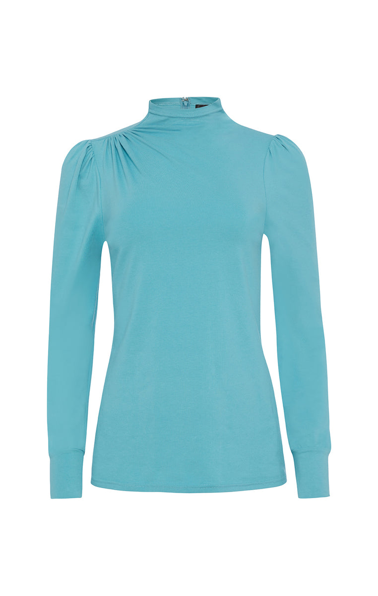 Teal 2024 mock turtleneck