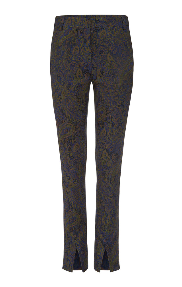 Exquisite - Italian Stretch Paisley Jacquard Pants - Product Image