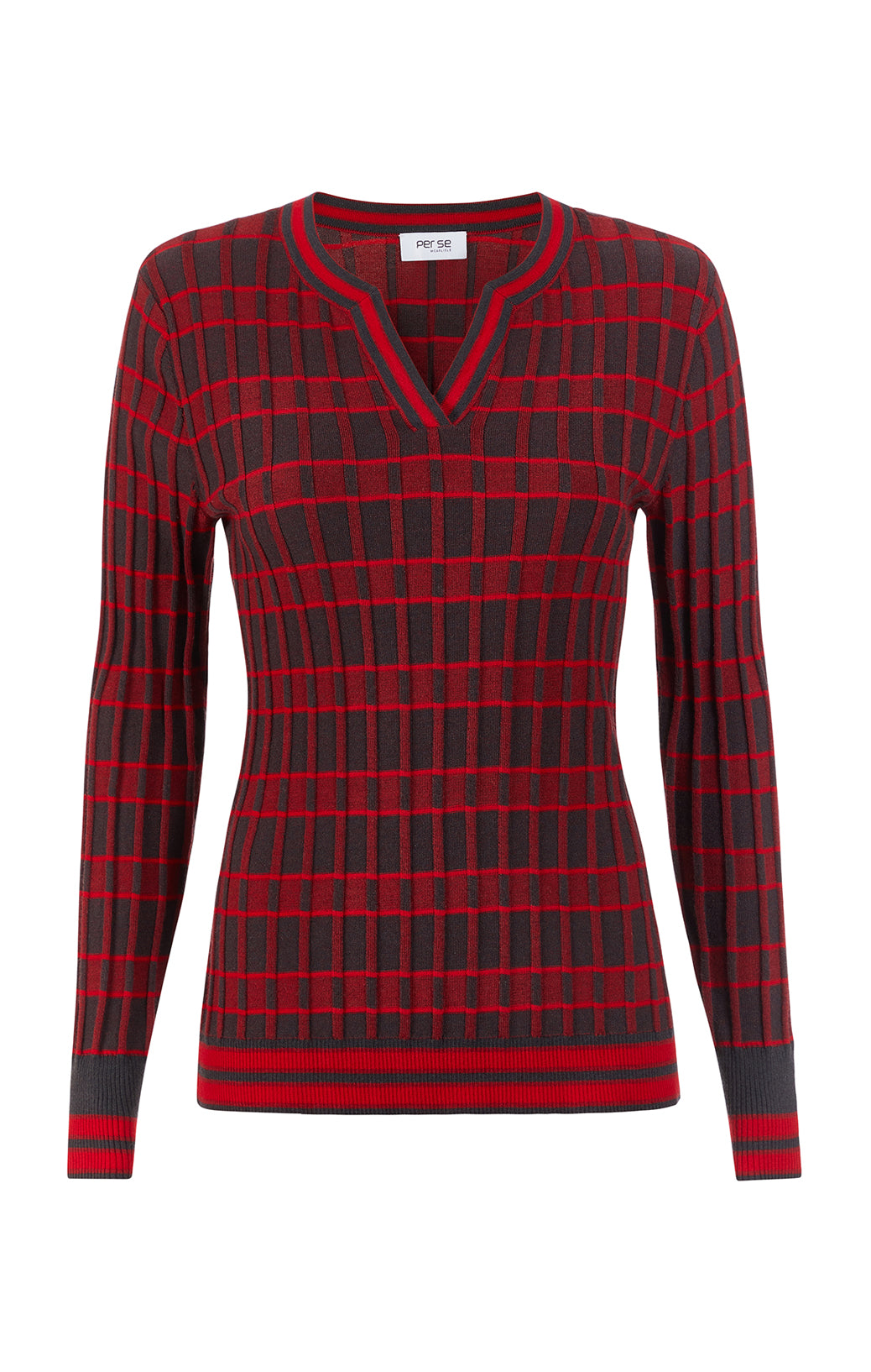 Kinetic - Plaited Check Rib-Knit Cashmere Sweater - Product Image