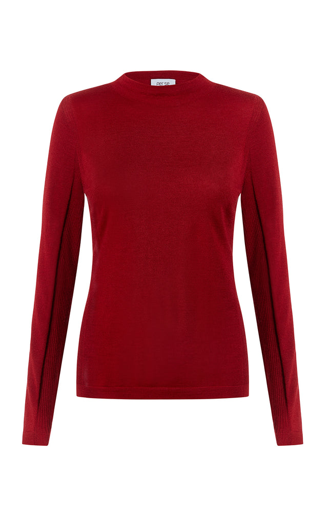 Modernist-Red - Cashmere Mock Turtleneck - Product Image