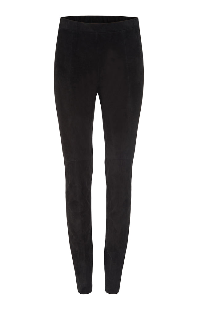 Catwalk-Blk - Black European Suede Leggings - Product Image