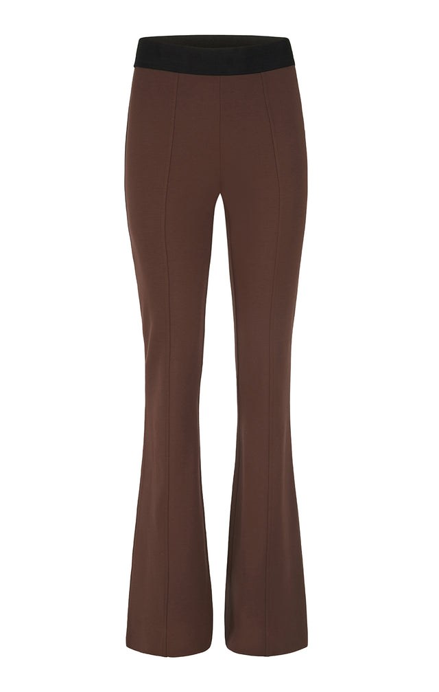 Flare-Brn - Italian Stretch Ponte Pull-On Pants - Product Image