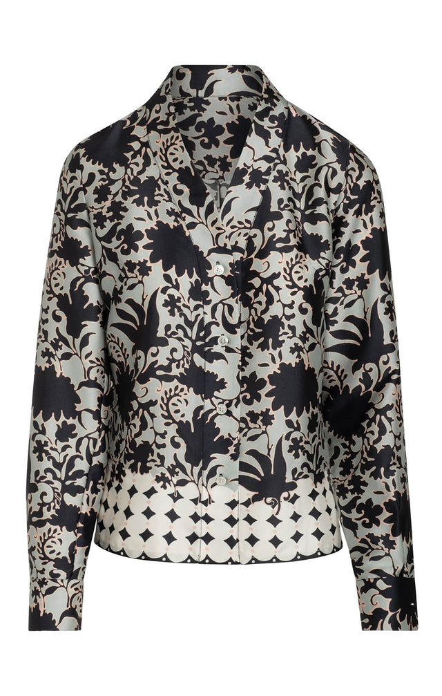 Atrium - Lily And Tile-Print French Twill Blouse