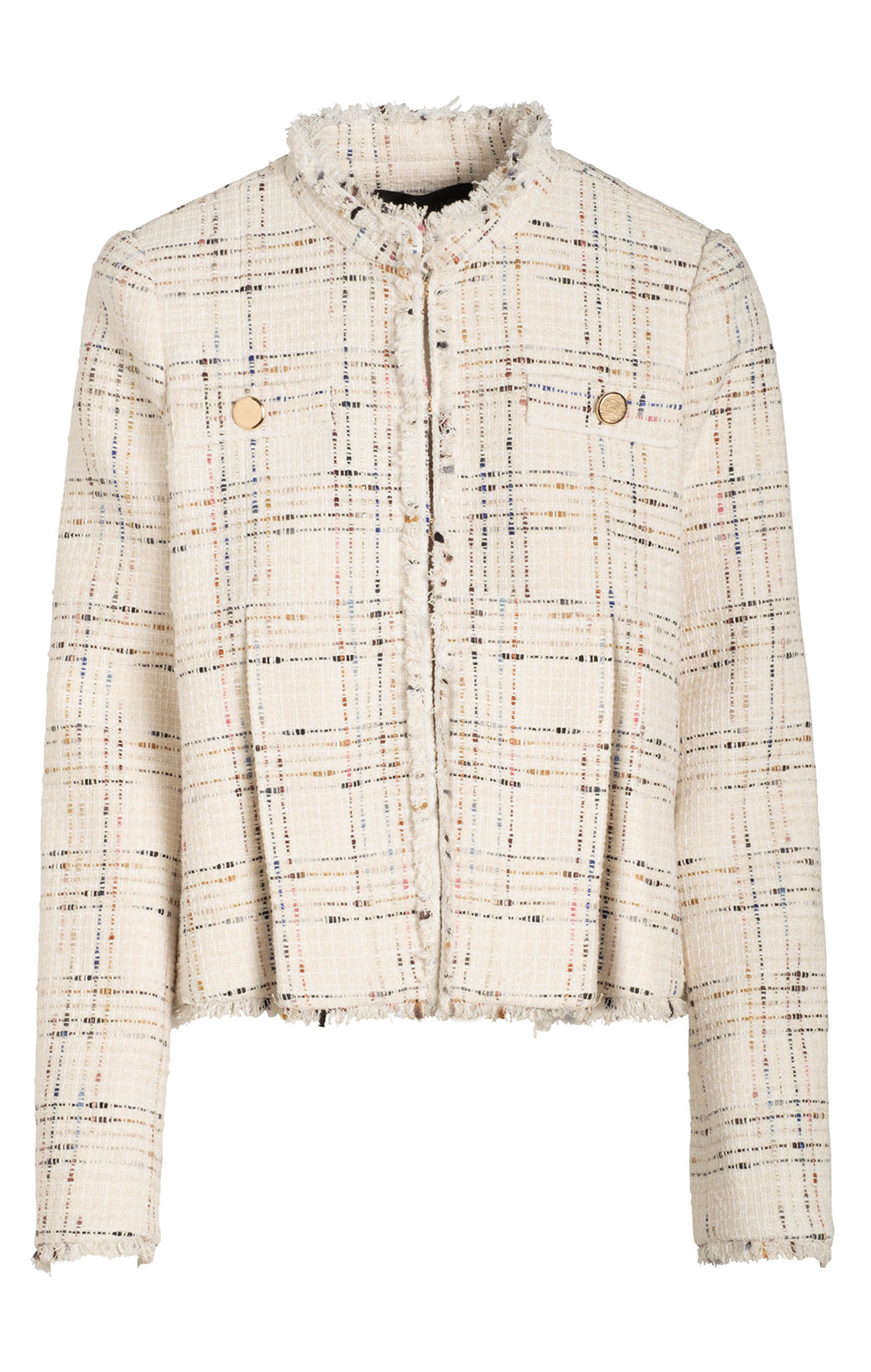 Benefit - Fringed Italian Tweed Flyaway Jacket