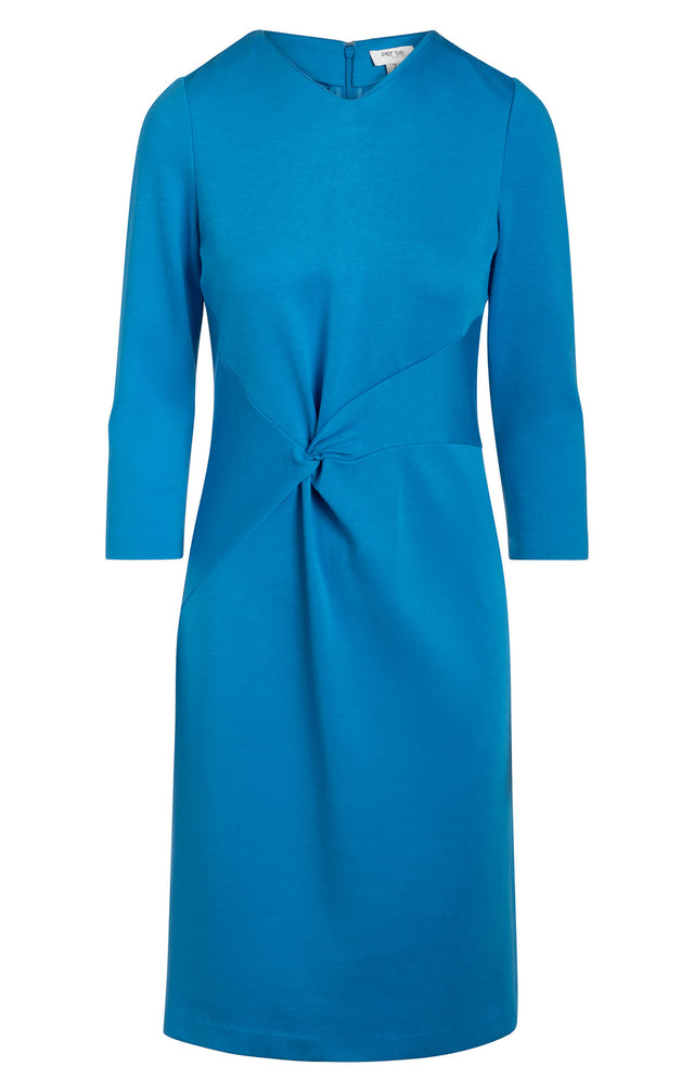 Blue Rider - Twist-Front Japanese Ponte Dress