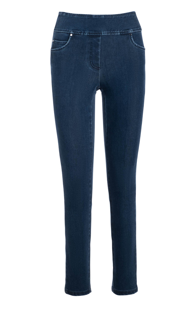 Jet Setter - Pull-On Stretch Denim Ankle Leggings