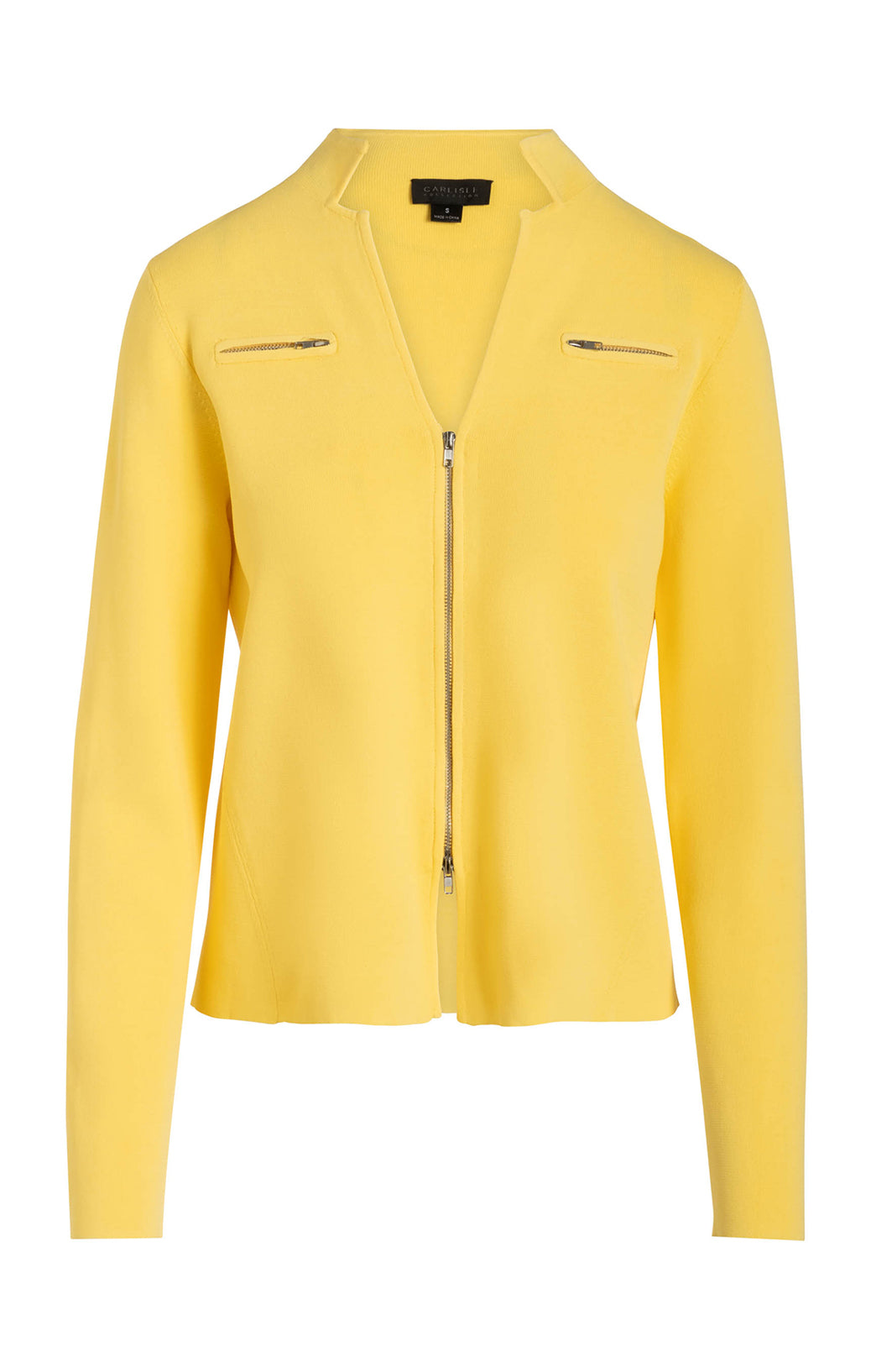 Limoncello - Silky Zip-Front Italian Sweater Jacket