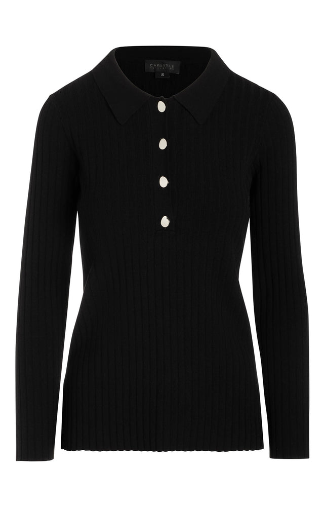 Lively - Sustainable Black Polo Sweater