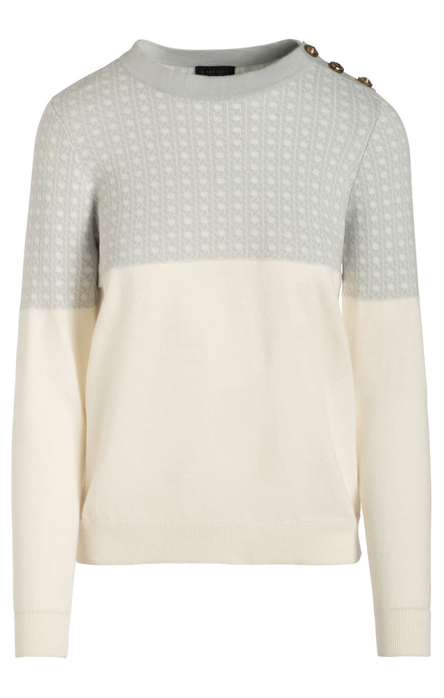 Wicker - Caning Jacquard, Silk-Softened Cotton Sweater