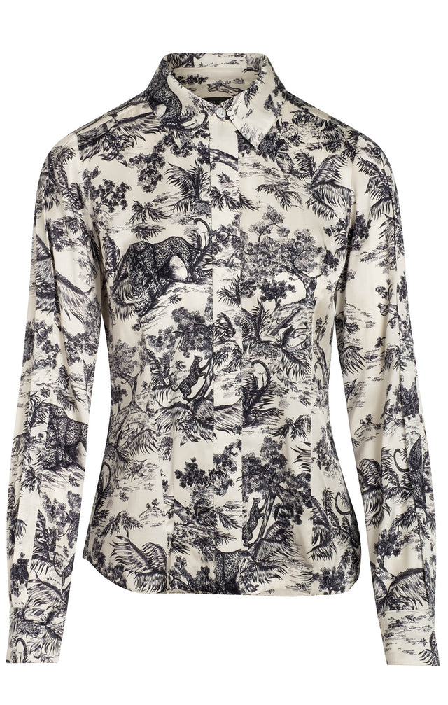 Wild Things - Leopard-Print Blouse In Stretch Silk Twill