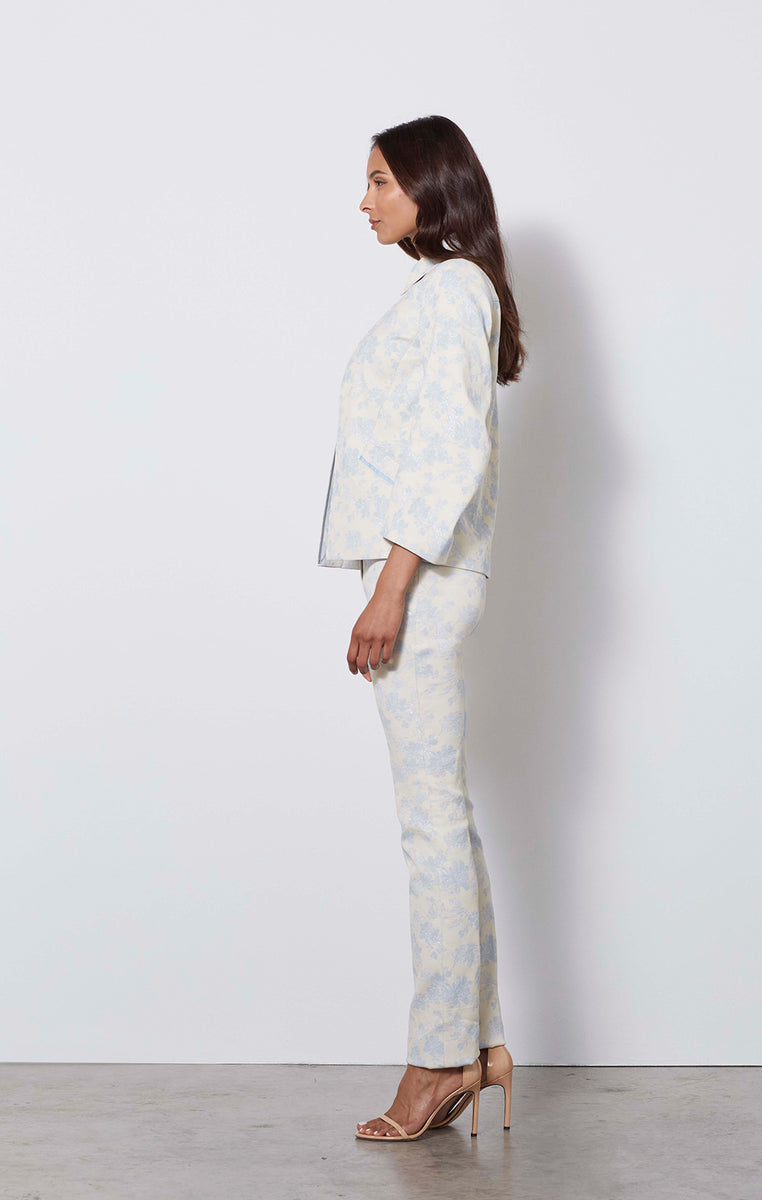 Buy Edo Stretch Floral Jacquard Pants online - Carlisle Collection