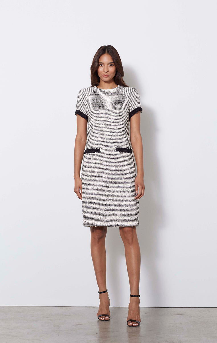 Buy Anemone Italian Fringed Tweed Dress online - Carlisle Collection
